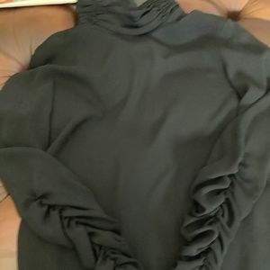 Beautiful black blouse, sheer with wonderful detail at neck and sleeves